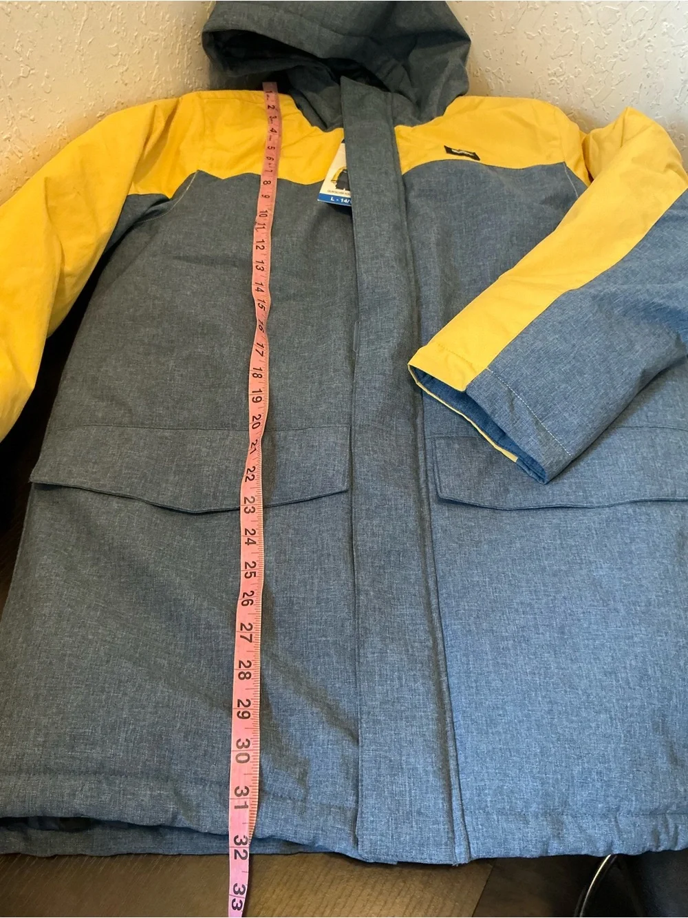Quiksilver Kids Hooded Raincoat in Yellow and Gray size 14-16